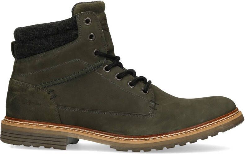 Manfield Donkergroene veterboots