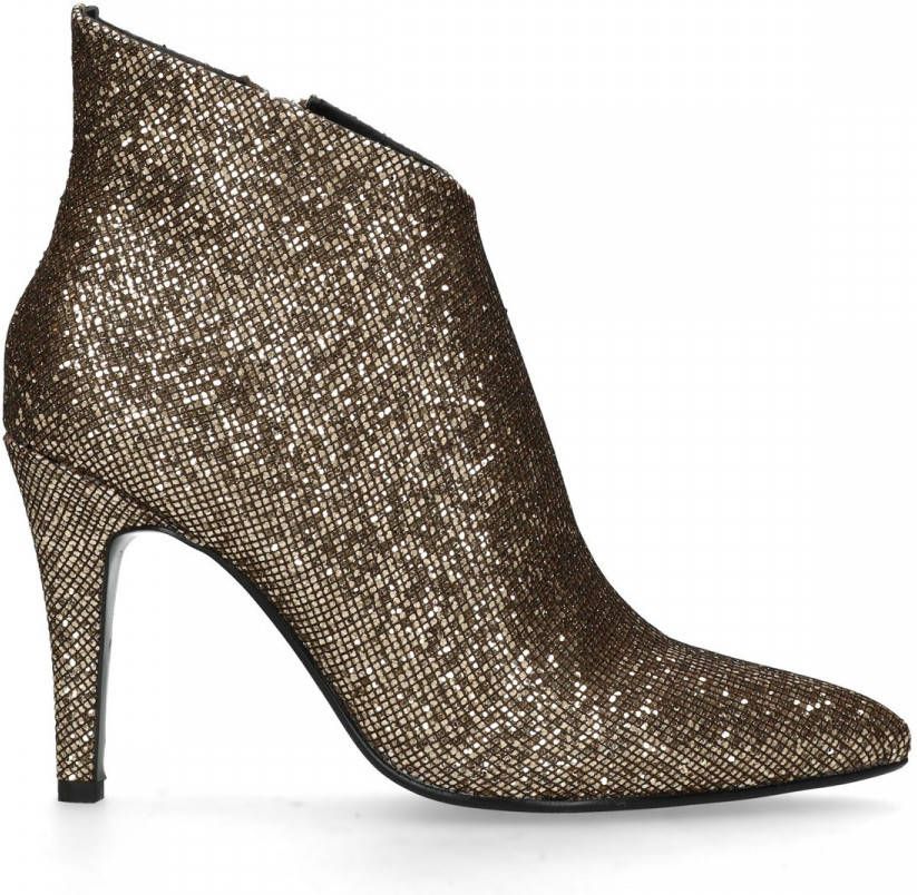 Manfield Goudkleurige enkellaarsjes met glitters