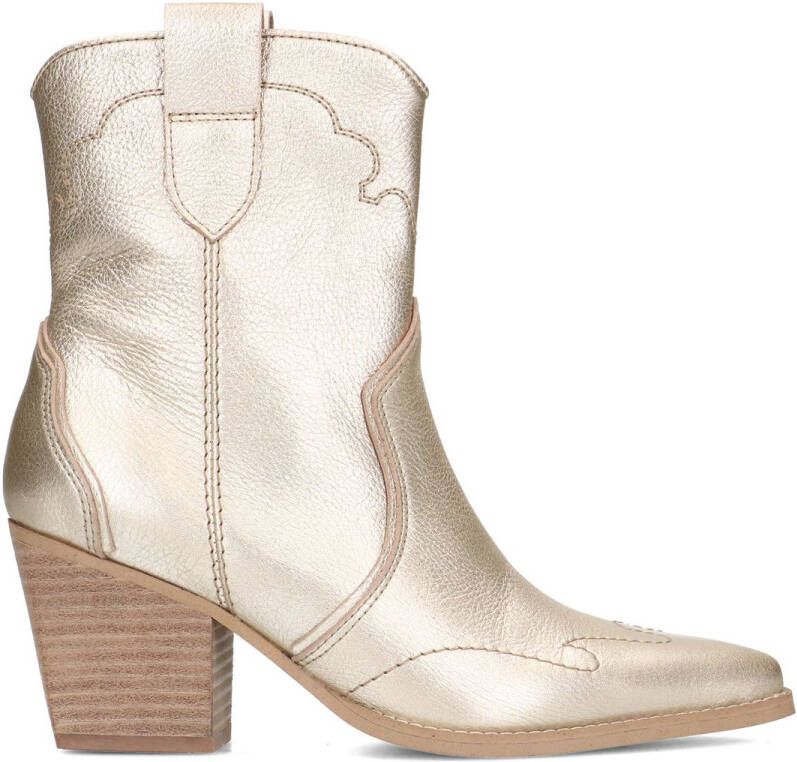 Manfield Zilverkleurige leren cowboylaarzen