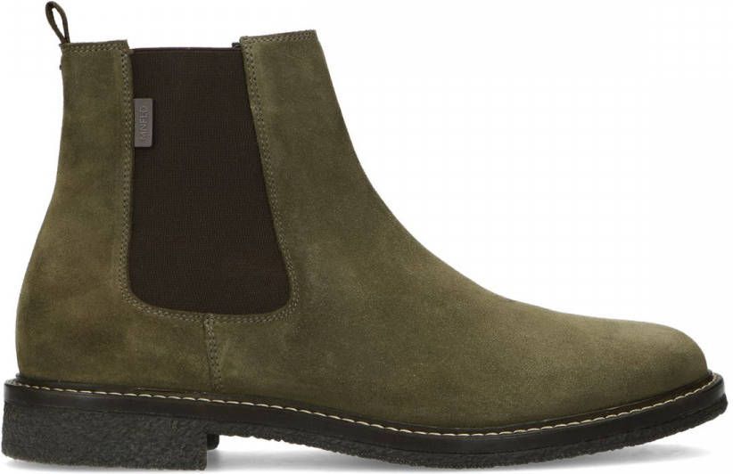 Manfield Khaki suède chelsea boots