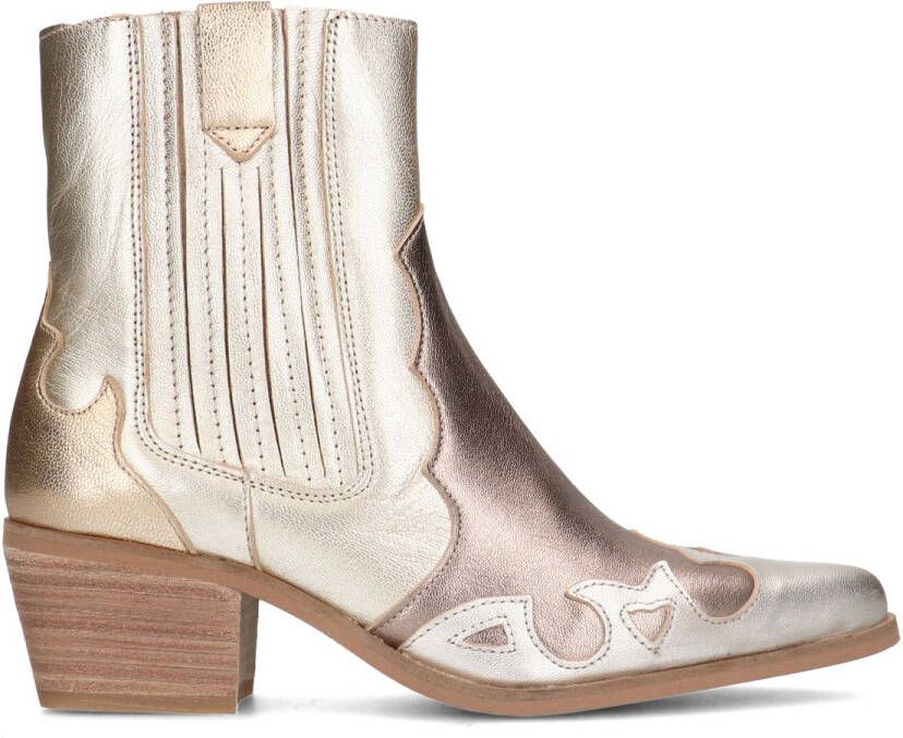 Manfield Metallic goudkleurige leren cowboylaarzen