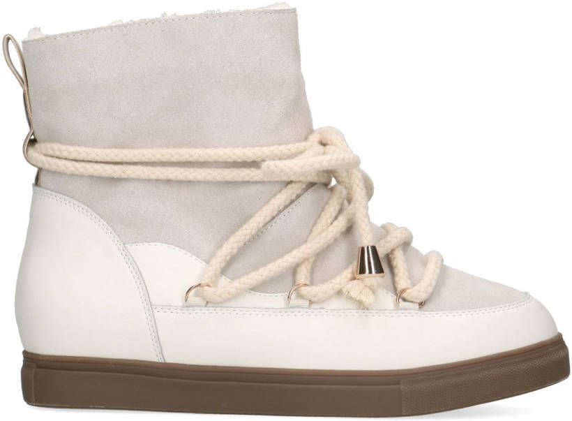 Manfield Off white leren veterboots