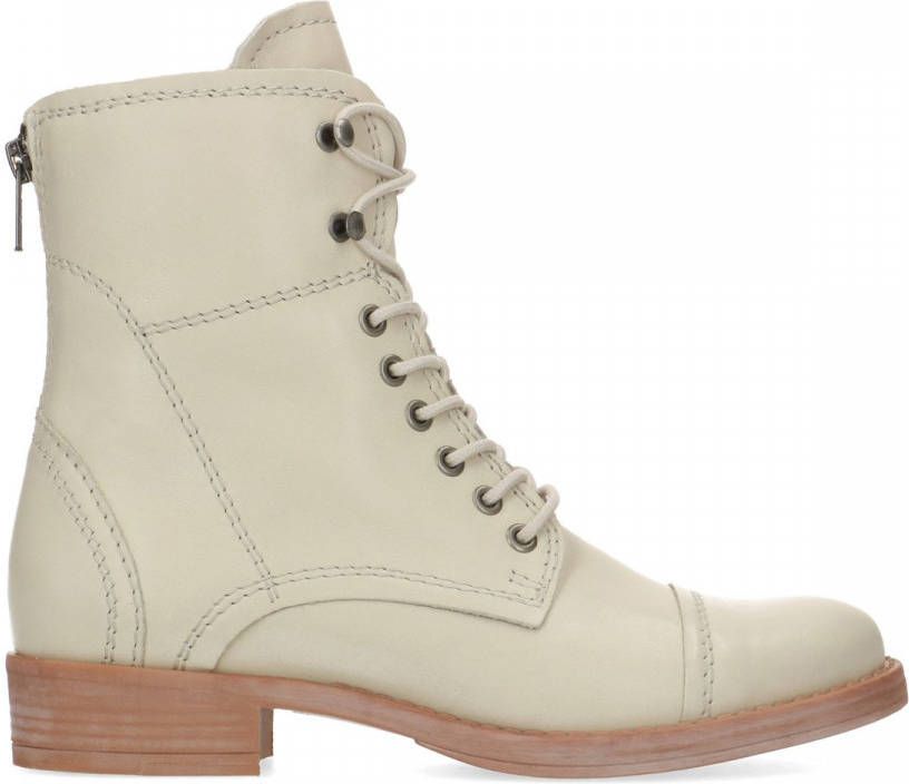 Manfield Off white leren veterlaarsjes