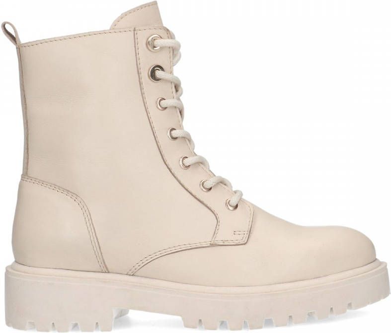 Manfield Off white leren veterlaarsjes
