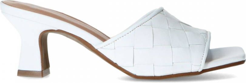 Manfield Witte muiltjes met gevlochten band