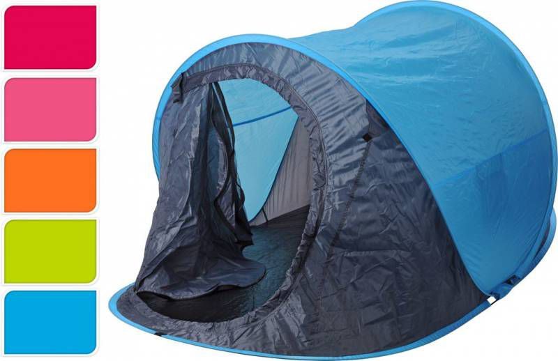 1 Persoons pop up tent blauw 220x120x90cm Dunlop 112x112x94 1 Persoons pop up tent blauw 220x120x90cm Dunlop 112x112x94