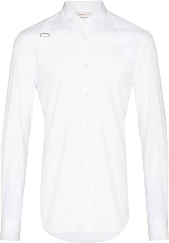 alexander mcqueen Classic Harness regular fit overhemd met contrast en gespdetail