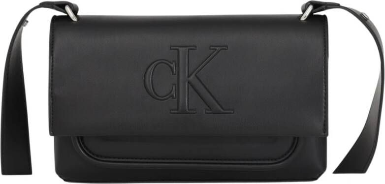 Calvin Klein Zwarte Schoudertas Sculpted Ew Flap25 Pipping