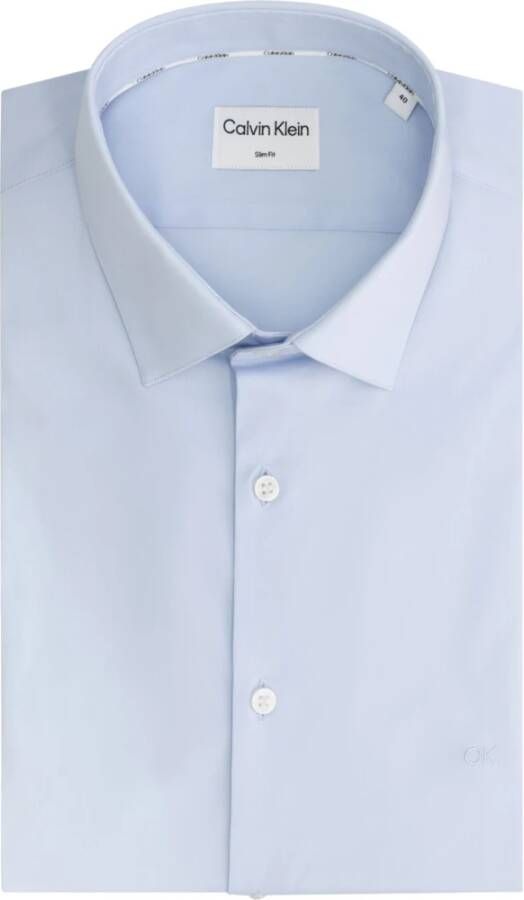 Calvin Klein Overhemd CK Poplin Stretch Slim FIT , Blauw, Heren