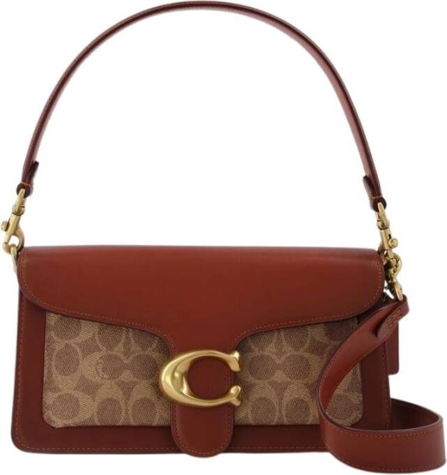 Coach Coated Canvas Signature Tabby Shoulder Bag 26 in Tan , Bruin, Dames