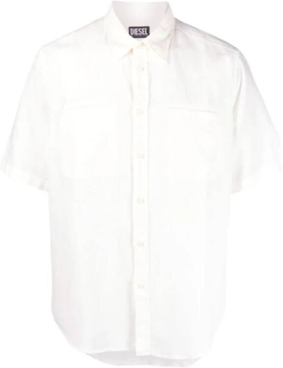 Diesel Korte mouwen Overhemden Wit Heren