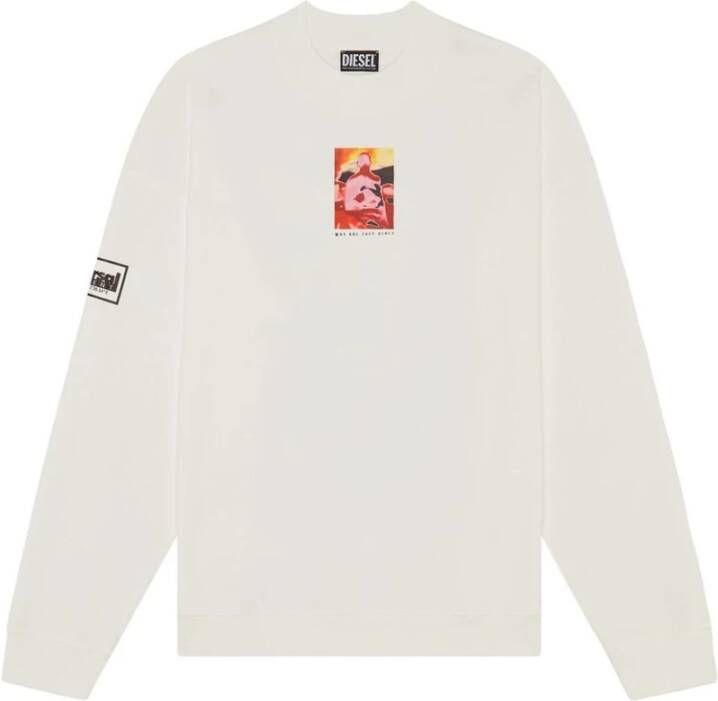 Diesel Long Sleeve Tops , Wit, Heren