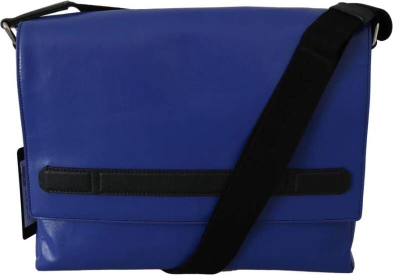 Dolce & Gabbana Blue Shoulder Cotton Sling Crossbody Messenger Bag , Blauw, Heren