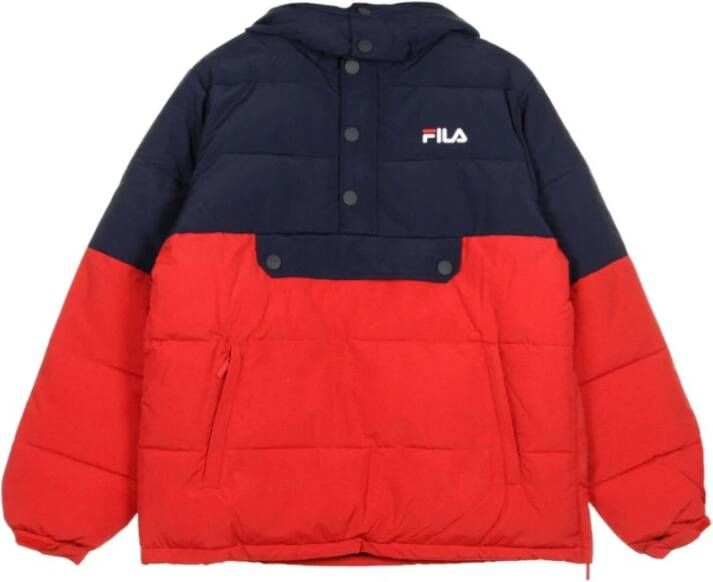 Fila Anorak Batul geblokkeerde puffer jas , Rood, Heren