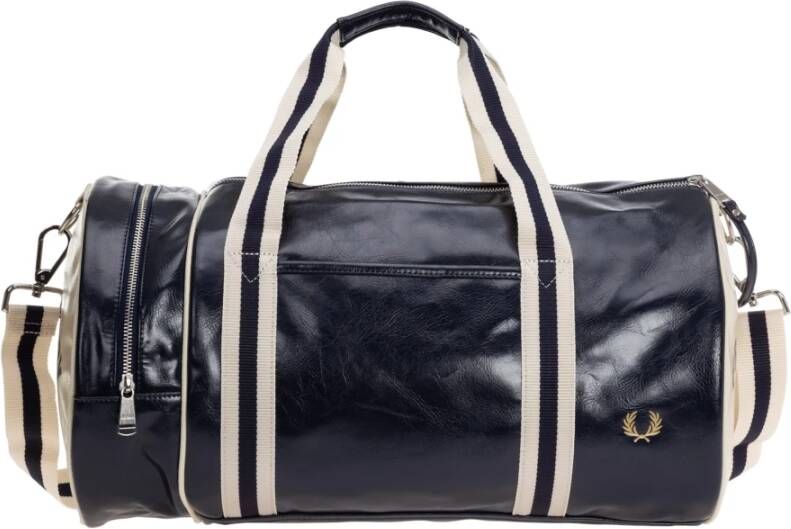 Fred Perry Borsa da palestra con manici in tessuto e zip laterale uomo L7220 Navy , Blauw, Heren