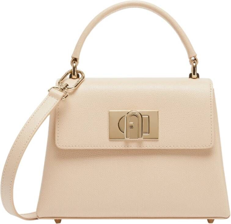 Furla Pre eigenaar Gancini lederen schoudertas Ee 21 A855 , Beige, Dames