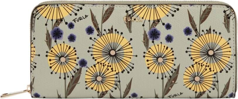 Furla Babylon zip rond portemonnee XL , Groen, Dames