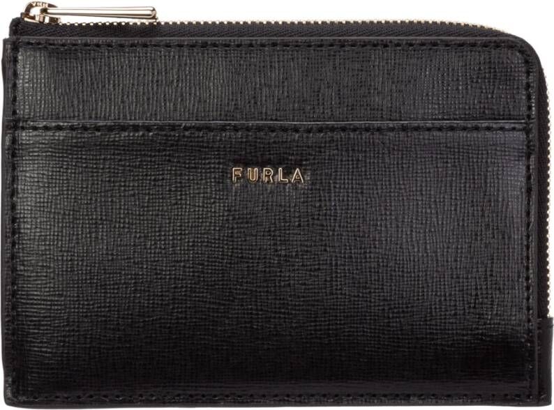 Furla Vrouwen echte lederen creditcardhuls houder portemonnee Babylon , Zwart, Dames