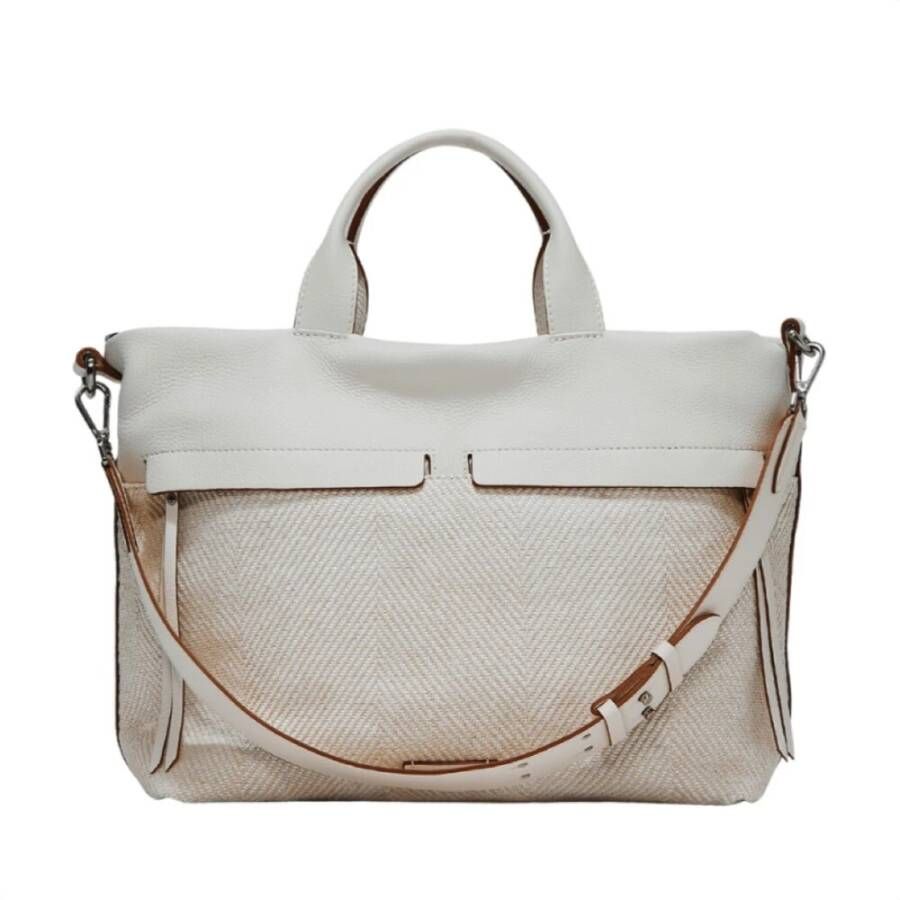 Gianni Chiarini Borsa Pelle E Tessuto , Beige, Dames