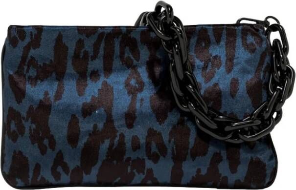 Gianni Chiarini Leer en stoftas , Blauw, Dames