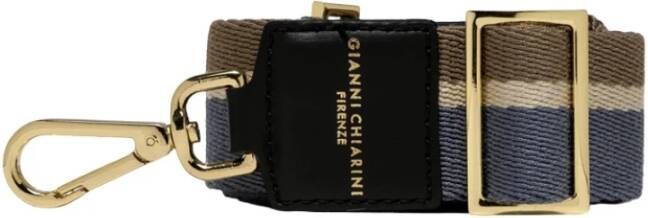 Gianni Chiarini 40 mm tape en lederen schouderriem , Zwart, Dames