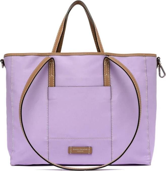 Gianni Chiarini Borsa Pelle E Tessuto , Paars, Dames