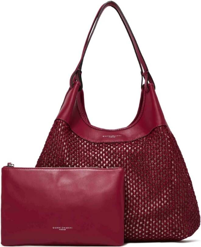 Gianni Chiarini Borsa Pelle E Tessuto , Rood, Dames