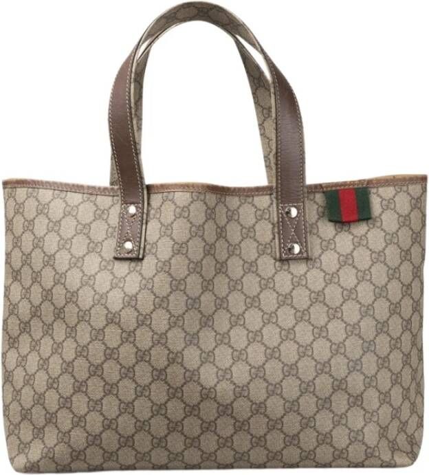 Gucci Vintage Gucci GG Supreme Canvas Tote , Beige, Dames