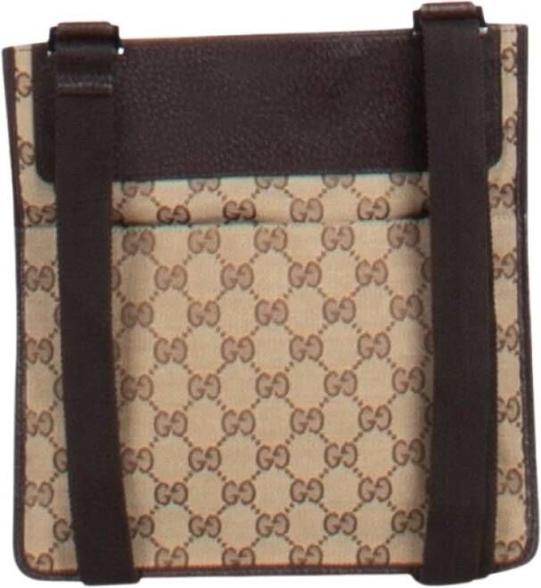 Gucci Vintage Gucci GG Canvas Messenger Bag , Bruin, Unisex