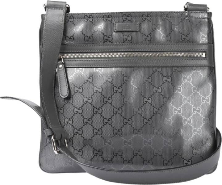 Gucci Vintage Pre owned Gucci GG Imprime Flat Messenger Bag , Grijs, Dames