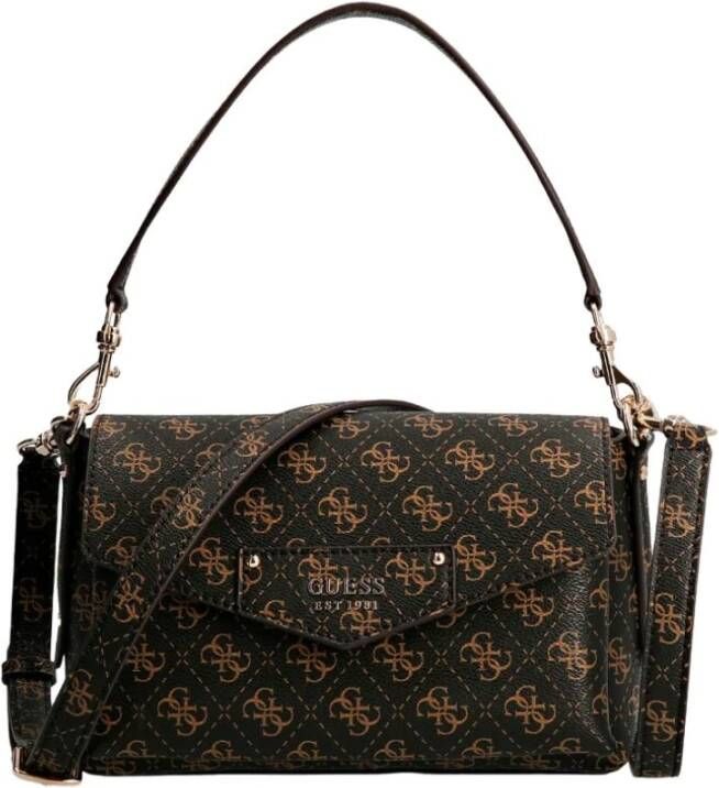 Guess Eco Brenton Flap Shoulder Bag II brown logo Damestas