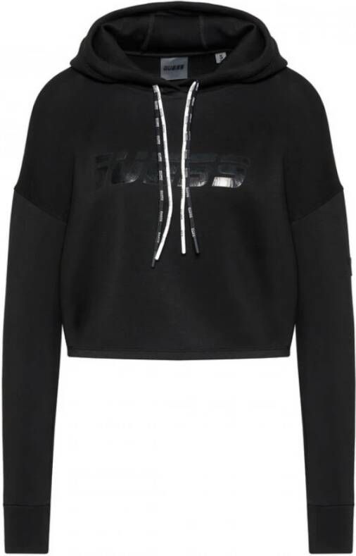 Guess Felpa con cappuccio e logo frontale E22Gu13 O1Ga48Kamn2 , Zwart, Dames