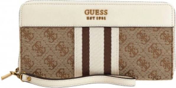 Guess Katey Slg Cheque Organizer latte logo/stone Dames portemonnee