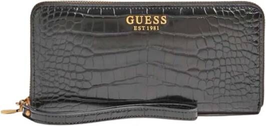 Guess Laurel Slg Large Zip Around black Dames portemonnee