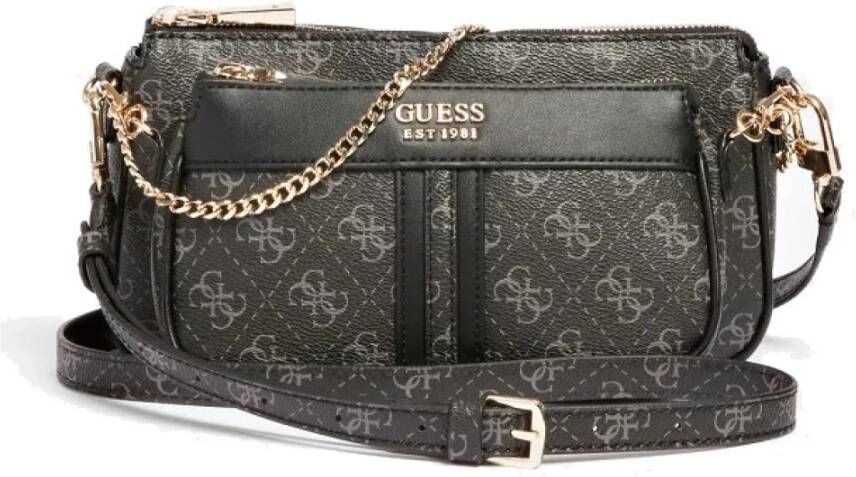 Guess Crossbodytas Kasinta Double Zip Pouch Zwart