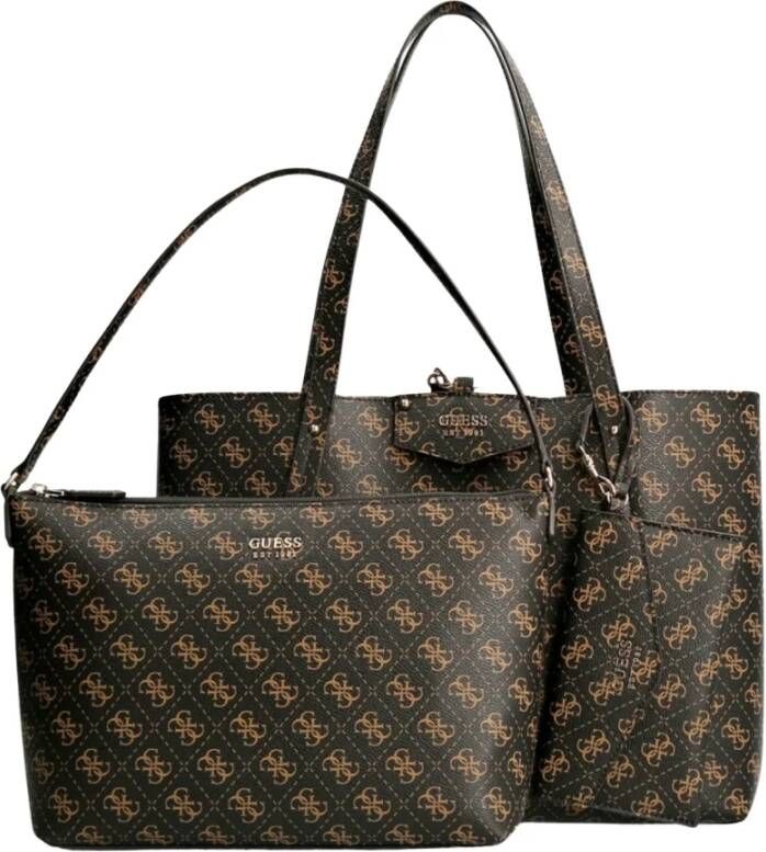 Guess Eco Brenton Tote brown logo Damestas