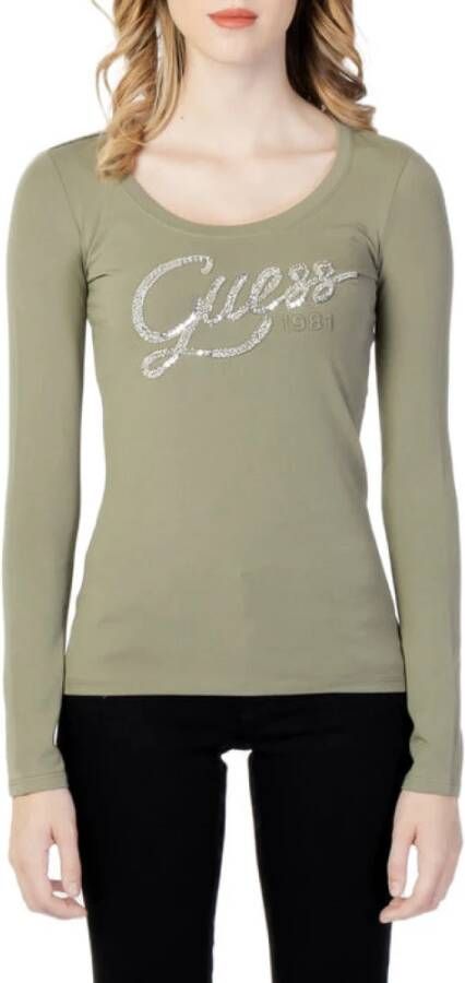 Guess Topje met lange mouwen , Groen, Dames