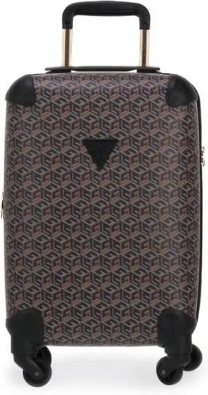 Guess Wilder 18 In 4 Wheeler black logo/cognac Harde Koffer
