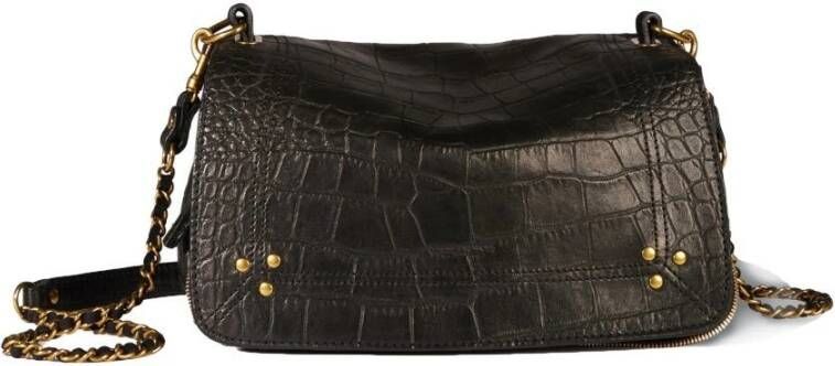 Jérôme Dreyfuss Bobi Croco schoudertas , Zwart, Dames