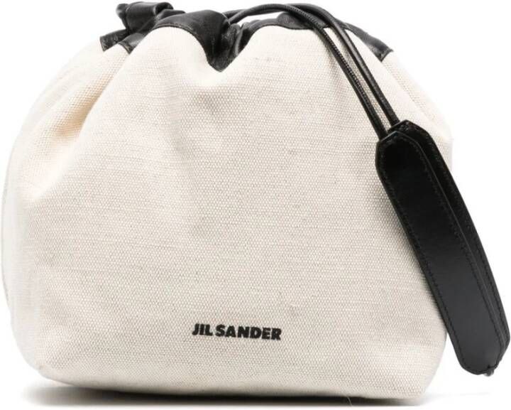 Jil Sander Knoedel schoudertas , Beige, Dames