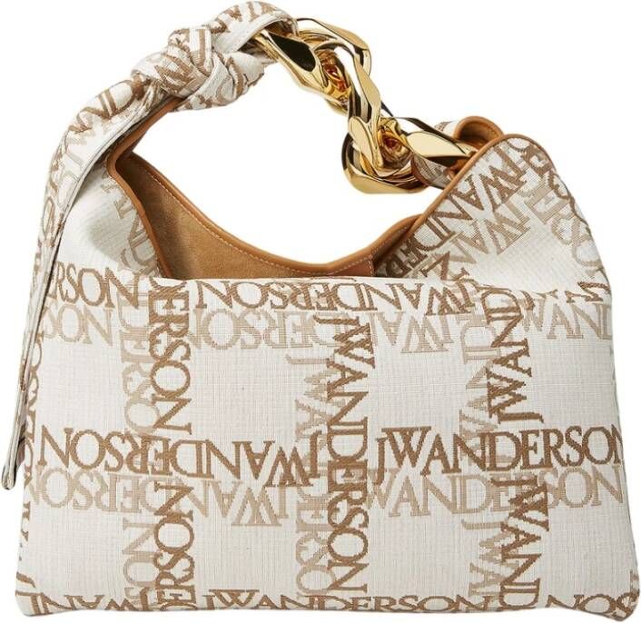 JW Anderson ‘Chain Small’ denim shoulder bag , Beige, Dames