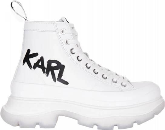 Karl Lagerfeld Lace up Boots , Wit, Dames