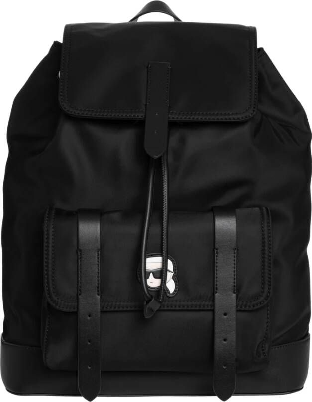 Karl Lagerfeld Rugzak ikonik 2.0 nylon flap , Zwart, Dames