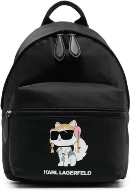 Karl Lagerfeld logo print backpack , Zwart, Unisex