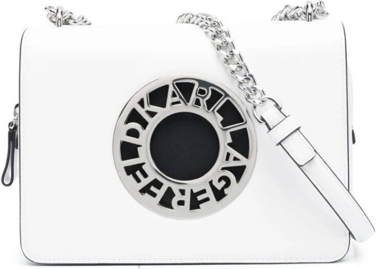 Karl Lagerfeld K Disk Shoulder BAG , Wit, Dames