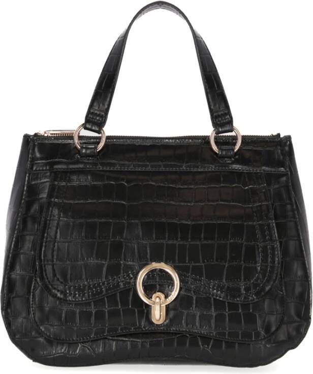 Liu Jo Handtas in printkokosnoot met ring , Zwart, Dames