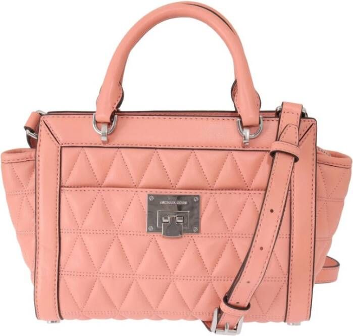 Michael Kors Pink Vivianne Leather Messenger Bag , Roze, Dames