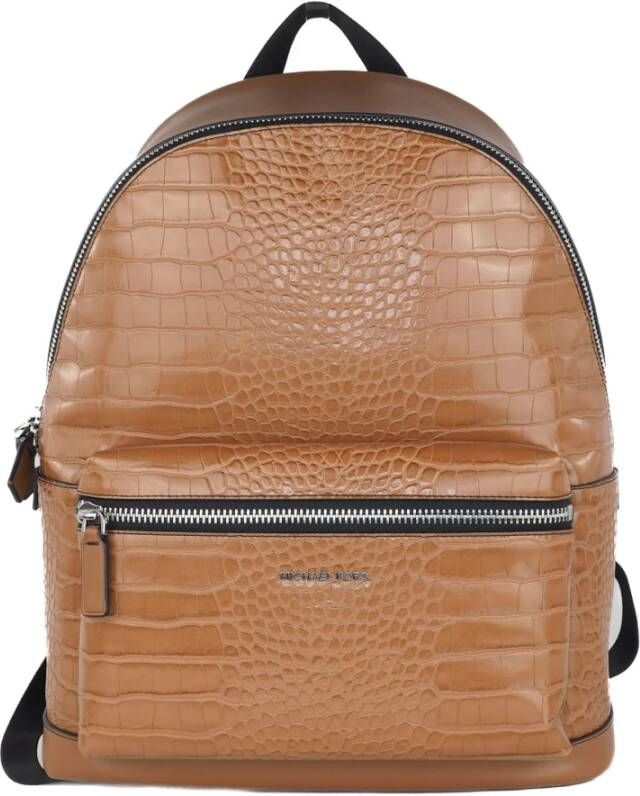 Michael Kors Cooper Crocodile Embossed Leather Backpack , Bruin, Dames