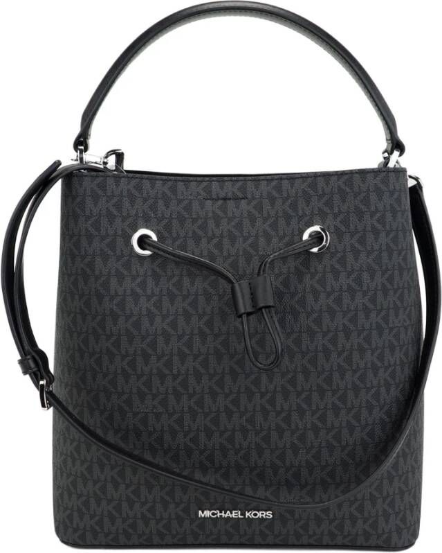 Michael Kors Suri Signature Convertible Bucket Bag to Backpack , Zwart, Dames