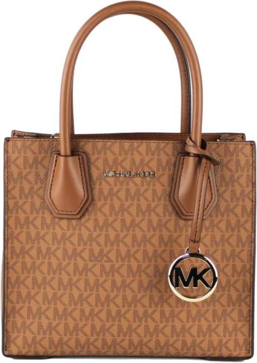 Michael Kors Mercer Medium Luggage Multi Leather Messenger Crossbody Handbag , Bruin, Dames